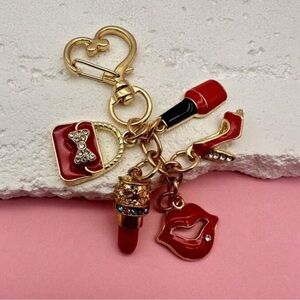 💄NEW Chic Red & Gold Keychain/Bag Charm💄